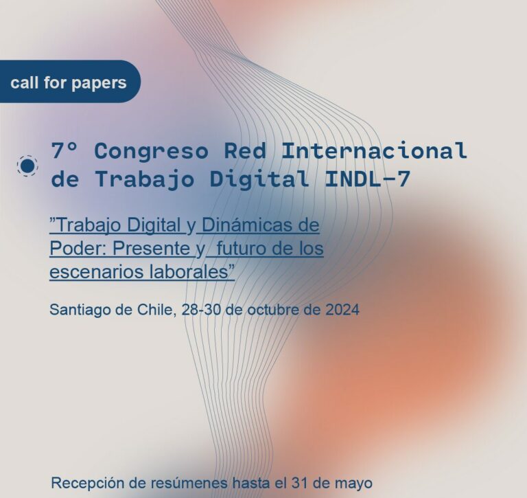 Llamado envío de resúmenes 7° congreso Red Internacional de Trabajo Digital (INDL-7)