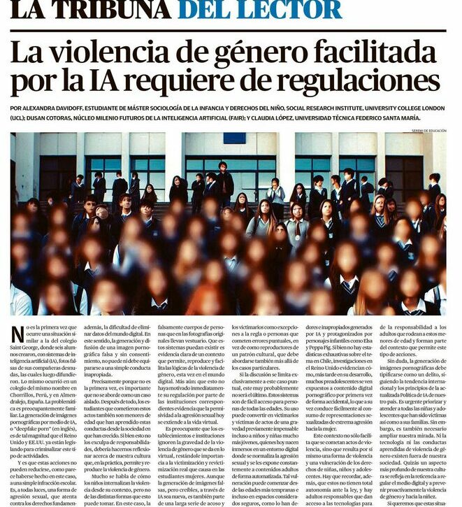 El Mercurio Valparaíso | «La violencia de género facilitada por la IA requiere de regulaciones»